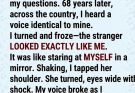 When I Was 5, Police Told My Parents My Twin Had Died – 68 Years Later, I Met a Woman Who Looked Exactly Like Me   When I was five, my twin sister walked into the trees behind our house and never came back. The police told my parents her body was found, but I never saw a grave, never saw a coffin. Just decades of silence and a feeling that the story wasn’t really over.  I’m Dorothy, 73, and my life has always had a missing piece shaped like a little girl named Ella.  Ella was my twin. We were five when she disappeared.  We weren’t just “born on the same day” twins. We were share-a-bed, share-a-brain twins. If she cried, I cried. If I laughed, she laughed louder. She was the brave one. I followed.  The day she vanished, our parents were at work, and we were staying with our grandmother.  I was sick. Feverish, throat on fire. Grandma sat on the edge of my bed with a cool washcloth.  “Just rest, baby,” she said. “Ella will play quietly.”  Ella was in the corner with her red ball, bouncing it against the wall, humming. I remember the soft thump, the sound of rain starting outside.  Then nothing.  I fell asleep.  When I woke up, the house was wrong.  Too quiet.  No ball. No humming.  “Grandma?” I called.  She rushed in, hair mussed, face tight.  “Where’s Ella?” I asked.  “She’s probably outside,” she said. “You stay in bed, all right?”  Her voice shook.  I heard the back door open.  “Ella!” Grandma called.  No answer.  “Ella, you get in here right now!”  Her voice climbed. Then footsteps, fast and frantic.  I got out of bed. The hallway felt cold. By the time I reached the front room, neighbors were at the door. Mr. Frank knelt in front of me.  “Have you seen your sister, sweetheart?” he asked.  I shook my head.  Then the police came.  Blue jackets, wet boots, radios crackling. Questions I didn’t know how to answer.  “What was she wearing?”  “Where did she like to play?”  “Did she talk to strangers?”  Behind our house, a strip of woods ran along the property. People called it “the forest,” like it was endless, but it was just trees and shadows. That night, flashlights bobbed through the trunks. Men shouted her name into the rain.  They found her ball.  That’s the only clear fact I was ever given.  The search went on. Days, weeks. Time blurred. Everyone whispered. No one explained.  I remember Grandma crying at the sink, whispering, “I’m so sorry,” over and over.  I asked my mother once, “When is Ella coming home?”  She was drying dishes. Her hands stopped.  “She’s not,” she said.  “Why?”  My father cut in.  “Enough,” he snapped. “Dorothy, go to your room.”  Later, they sat me down in the living room. My father stared at the floor. My mother stared at her hands.  “The police found Ella,” she said.  “Where?”  “In the forest,” she whispered. “She’s gone.”  “Gone where?” I asked.  My father rubbed his forehead.  “She died,” he said. “Ella died. That’s all you need to know.”  I didn’t see a body. I don’t remember a funeral. No small casket. No grave I was taken to.  One day I had a twin.  The next, I was alone.  Her toys disappeared. Our matching clothes vanished. Her name stopped existing in our house.  At first, I kept asking.  “Where did they find her?”  “What happened?”  “Did it hurt?”  My mother’s face shut down.  “Stop it, Dorothy,” she’d say. “You’re hurting me.”  I wanted to scream, “I’m hurting too.”  Instead, I learned to shut up. Talking about Ella felt like dropping a bomb in the middle of the room. So I swallowed my questions and carried them.  I grew up like that.  On the outside, I was fine. I did my homework, had friends, didn’t cause trouble. Inside, there was this buzzing hole where my sister should have been.  When I was 16, I tried to fight the silence.  I walked into the police station alone, palms sweating.  The officer at the front desk looked up. “Can I help you?”  “My twin sister disappeared when we were five,” I said. “Her name was Ella. I want to see the case file.”  He frowned. “How old are you, sweetheart?”  “Sixteen.”  He sighed.  “I’m sorry,” he said. “Those records aren’t open to the public. Your parents would have to request them.”  “They won’t even say her name,” I said. “They told me she died. That’s it.”  His expression softened.  “Then maybe you should let them handle it,” he said. “Some things are too painful to dig up.”  I walked out feeling stupid and more alone than before.  “Why dig up that pai  In my twenties, I tried my mother one last time.  We were on her bed, folding laundry. I said, “Mom, please. I need to know what really happened to Ella.”  She went still.  “What good would that do?” she whispered. “You have a life now. Why dig up that pain?”  “Because I’m still in it,” I said. “I don’t even know where she’s buried.”  She flinched.  “Please don’t ask me again,” she said. “I can’t talk about this.”  So I didn’t.  Life pushed me forward. I finished school, got married, had kids, changed my name, paid bills.  I became a mom.  Then a grandmother.  On the outside, my life was full. But there was always a quiet place in my chest shaped like Ella.  Sometimes I’d set the table and catch myself putting out two plates.  Sometimes I’d wake up at night sure I’d heard a little girl call my name.  Sometimes I’d look in the mirror and think, This is what Ella might look like now.  My parents died without ever telling me more. Two funerals. Two graves. Their secrets went with them. For years, I told myself that was it.  A missing child. A vague “they found her body.” Silence.  Then my granddaughter got into a college in another state.  “Grandma, you have to come visit,” she said. “You’d love it here.”  “I’ll come,” I promised. “Someone has to keep you out of trouble.”  A few months later, I flew out. We spent a day setting up her dorm, arguing about towels and storage bins.  The next morning, she had class.  “Go explore,” she said, kissing my cheek. “There’s a café around the corner. Great coffee, terrible music.”  So I went.  The café was crowded and warm. Chalkboard menu, mismatched chairs, the smell of coffee and sugar. I stood in line, staring at the menu without really reading it.  Then I heard a woman’s voice at the counter.  Ordering a latte. Calm. A little raspy.  The rhythm of it hit me.  It sounded like me.  I looked up.  A woman stood at the counter, gray hair twisted up. Same height. Same posture. I thought, Weird, and then she turned.  We locked eyes.  For a moment, I didn’t feel like an old woman in a café. I felt like I’d stepped out of myself and was looking back.  I was staring at my own face.  Older in some ways, softer in others. But mine.  My fingers went cold.  I walked toward her.  She whispered, “Oh my God.”  My mouth moved before my brain caught up.  “Ella?” I choked out.  Her eyes filled with tears.  “I… no,” she said. “My name is Margaret.”  I jerked my hand back.  “I’m sorry,” I blurted. “My twin sister’s name was Ella. She disappeared when we were five. I’ve never seen anyone who looks like me like this. I know I sound crazy.”  “No,” she said quickly. “You don’t. Because I’m looking at you and thinking the same thing.”  The barista cleared his throat. “Uh, do you ladies want to sit? You’re kind of blocking the sugar.”  We both laughed nervously and moved to a table.  Up close, it was almost worse.  Same nose. Same eyes. Same little crease between the brows. Even our hands matched.  She wrapped her fingers around her cup.  “I don’t want to freak you out more,” she said, “but… I was adopted.”  My heart tightened.  “From where?” I asked.  “Small town, Midwest. Hospital’s gone now. My parents always told me I was ‘chosen,’ but if I asked about my birth family, they shut it down.”  I swallowed.  “My sister disappeared from a small town in the Midwest,” I said. “We lived near a forest. Months later, the police told my parents they’d found her body. I never saw anything. No funeral I remember. They refused to talk about it.”  We stared at each other.  “What year were you born?” she asked.  I told her.  She told me hers.  Five years apart.  “We’re not twins,” I said. “But that doesn’t mean we’re not—”  “Connected,” she finished.  She took a breath.  “I’ve always felt like something was missing from my story,” she said. “Like there was a locked room in my life I wasn’t allowed to open.”  “My whole life has felt like that room,” I said. “Want to open it?”  She let out a shaky laugh.  “I’m terrified,” she admitted.  “So am I,” I said. “But I’m more scared of never knowing.”  She nodded.  “Okay,” she said. “Let’s try.”  We exchanged numbers.  Back at my hotel, I replayed every time my parents had shut me down. Then I thought of the dusty box in my closet — the one with their papers I’d never touched.  Maybe they hadn’t told me the truth out loud.  Maybe they’d left it behind on paper.  When I got home, I dragged the box onto my kitchen table.  Birth certificates. Tax forms. Medical records. Old letters. I dug until my hands shook.  At the bottom was a thin manila folder.  Inside: an adoption document.  Female infant. No name. Year: five years before I was born.  Birth mother: my mother.  My knees almost gave out.  There was a smaller folded note behind it, written in my mother’s handwriting.  I was young. Unmarried. My parents said I had brought shame. They told me I had no choice. I was not allowed to hold her. I saw her from across the room. They told me to forget. To marry. To have other children and never speak of this again.  But I cannot forget. I will remember my first daughter for as long as I live, even if no one else ever knows.  I cried until my chest hurt.  For the girl my mother had been.  For the baby she was forced to give away.  “It’s rea  For Ella.  For the daughter she kept — me — who grew up in the dark.  When I could see again, I took photos of the adoption record and the note and sent them to Margaret.  She called right away.  “I saw,” she said, voice shaking. “Is that… real?”  “It’s real,” I said. “Looks like my mother was your mother too.”  Silence stretched between us.  “I always thought I was nobody’s,” she whispered. “Or nobody who wanted me. Now I find out I was… hers.”  “Ours,” I said. “You’re my sister.”  We did a DNA test to be sure. It confirmed what we already knew: full siblings.  People ask if it felt like some big, happy reunion. It didn’t.  It felt like standing in the ruins of three lives and finally seeing the shape of the damage.  We’re not pretending we’re suddenly best friends. You can’t make up 70-plus years over coffee.  But we talk.  We compare childhoods. We send pictures. We point out little similarities. We also talk about the hard part:  My mother had three daughters.  One she was forced to give away.  One she lost in the forest.  One she kept and wrapped in silence.  Was it fair? No.  Can I understand how a person breaks like that? Sometimes, yes.  Knowing my mother loved a daughter she wasn’t allowed to keep, another she couldn’t save, and me in her broken, silent way… it shifted something.  Pain doesn’t excuse secrets, but it explains them.  Which moment in this story made you stop and think? Tell us in the Facebook comments.