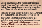 A couple thought I’d quietly give up the premium seat I’d paid extra for—but they didn’t realize the flight attendant already knew exactly what they were trying to do.